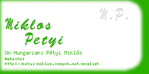 miklos petyi business card