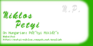 miklos petyi business card